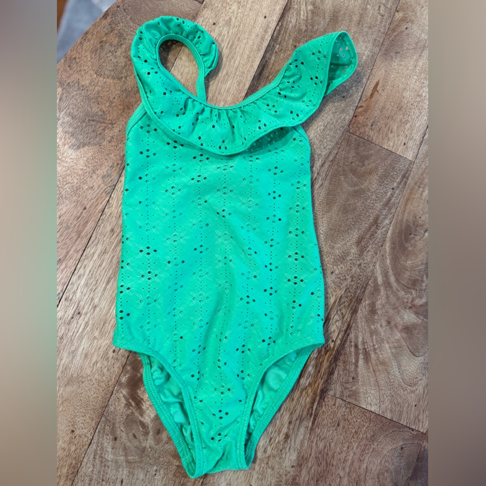 Cat & Jack Green Eyelet Swimsuit